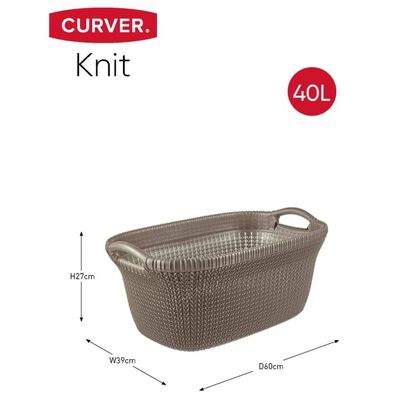 Curver Laundry Basket Knit 40L Metallic Brown