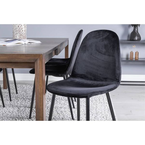 Venture Home Dining Chairs 2 pcs Polar Velvet Black