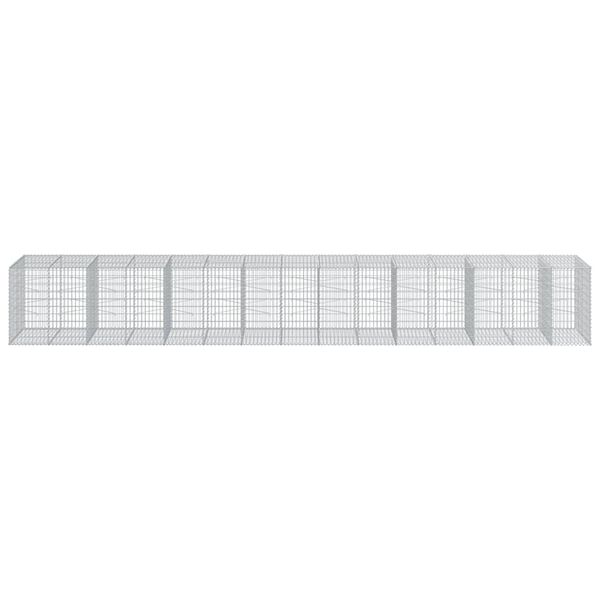 vidaXL Gabion Basket with Cover 750x100x100 cm Galvanised Iron