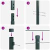 vidaXL Fence Posts Manual 13 pcs Green Ø32mm 170 cm Galvanised steel