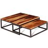 vidaXL Two Piece Nesting Coffee Table Set Solid Acacia Wood