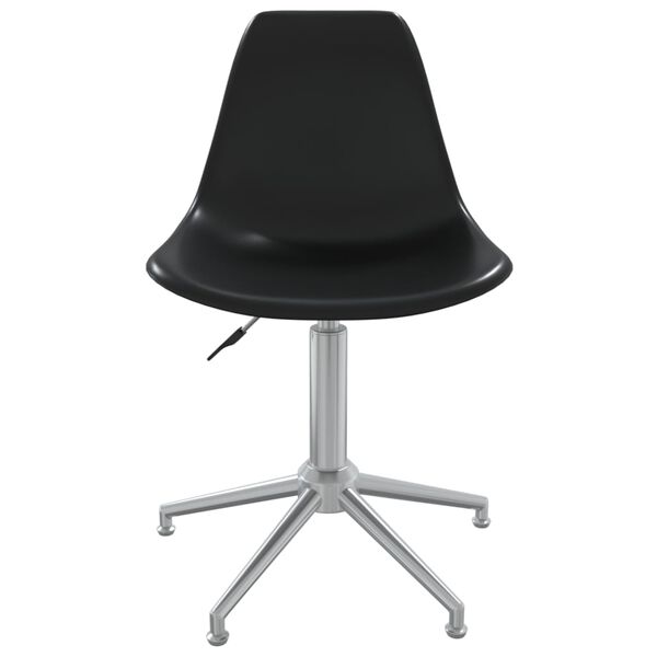 vidaXL Swivel Dining Chair Black PP