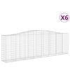 vidaXL Arched Gabion Baskets 6 pcs 400x50x120/140 cm Galvanised Iron