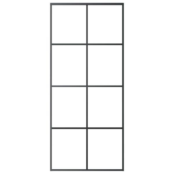 vidaXL Sliding Door Aluminium and ESG Glass 90x205 cm Black