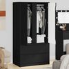 vidaXL Cabinet with Drawer Black 79.5 x 49 x 156 cm Engineered Wood