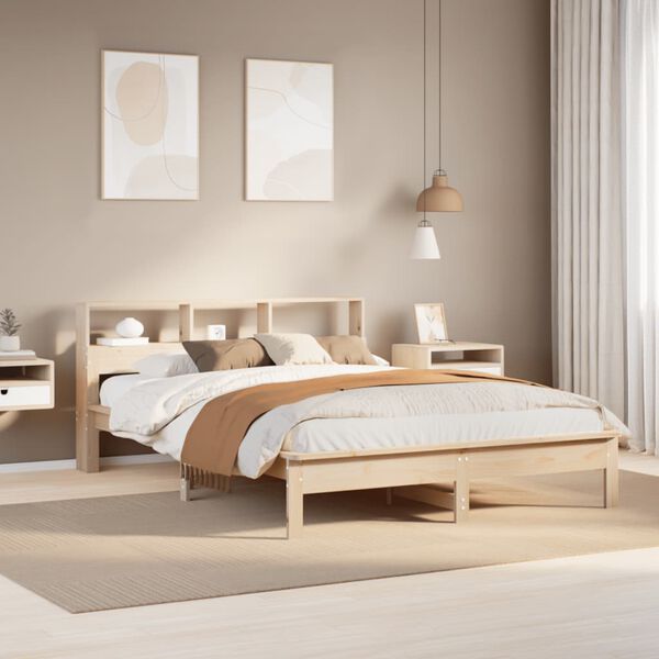 vidaXL Bed Frame without Mattress 135x190 cm Double Solid Wood Pine