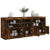vidaXL Sideboard with LED Lights Smoked Oak 162x37x67 cm