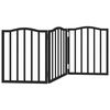 vidaXL Dog Gate Foldable 3 Panels Black 150 cm&nbsp;Poplar Wood