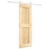 vidaXL Sliding Door Natural and White 70 x 210 cm Solid Pine Wood