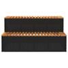 vidaXL Hot Tub Step Black 100x50x50.5 cm Poly Rattan and Solid Acacia