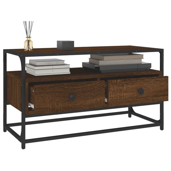 vidaXL TV Cabinet Brown Oak 80x35x45 cm Engineered Wood
