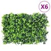 vidaXL Artificial Leaf Fence 6 pcs Green 40x60 cm