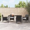 vidaXL Garden Chairs with Cushions 4 pcs Black Poly Rattan (UK/IE/FI/NO only)