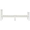 vidaXL Bed Frame without Mattress White Solid Pine Wood 100x200 cm