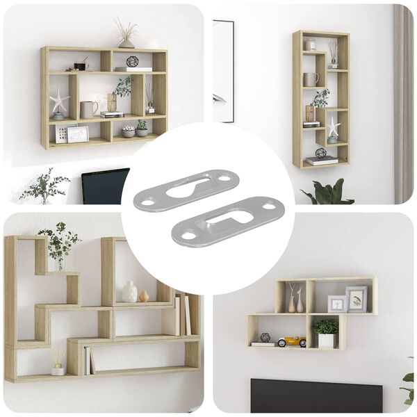 vidaXL Keyhole Hanger 2 pcs Silver 45 x 16 x 3.5 mm Iron