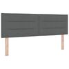 vidaXL Headboard with Headboard Dark Grey 144 cm Faux Leather