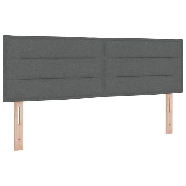 vidaXL Headboard with Headboard Dark Grey 144 cm Faux Leather