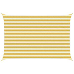 vidaXL Sunshade Sail Yellow and White 4 x 5 m HDPE