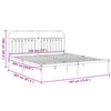 vidaXL Metal Bed Frame without Mattress with Headboard White 183x203cm