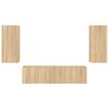 vidaXL 4 Piece TV Wall Units with LED Sonoma Oak Engineered Wood