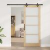 vidaXL Sliding Door ORKDAL Natural and Black 86 x 211 cm