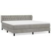 vidaXL Box Spring Bed with Mattress Light Grey 160x200 cm Velvet