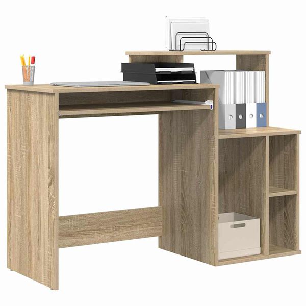 vidaXL Desk with Shelf Sonoma Oak 120.5 x 44 x 88.5 cm Engineered Wood