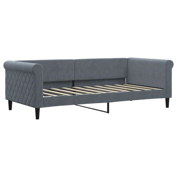 vidaXL Daybed with Mattress Blue Dark Grey 90x190 cm Velvet