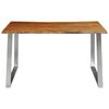 vidaXL Dining Table 140x80x75 cm Solid Acacia Wood and Stainless Steel