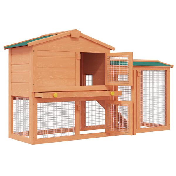 vidaXL Outdoor Large Rabbit Hutch Small Animal House Pet Cage Wood