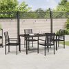 vidaXL Garden Dining Set 5 pcs Black Powder-Coated Steel
