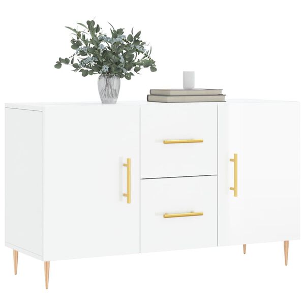 vidaXL Sideboard High Gloss White 100x36x60 cm Engineered Wood