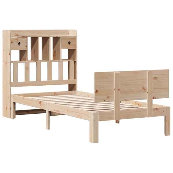 vidaXL Bookcase Bed without Mattress 90x200cm Solid Wood Pine