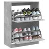 vidaXL Shoe Cabinet with 2 Flip-Drawers Concrete Grey 80x42x108 cm