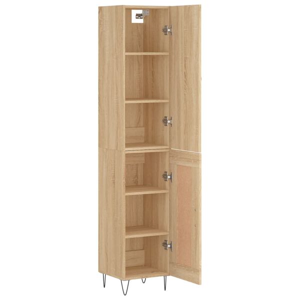 vidaXL Highboard Sonoma Oak 34.5x34x180 cm Engineered Wood