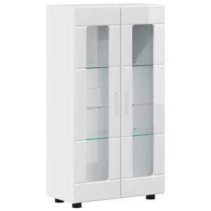 vidaXL Sideboard with Shelf FLORIN High Gloss White 55.5 x 29 x 100 cm