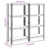 vidaXL 4-Layer Storage Shelves 2 pcs Blue Steel&Engineered Wood