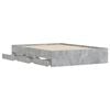 vidaXL Bed Frame with Drawers without Mattress Concrete Grey 135x190 cm Double