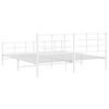 vidaXL Metal Bed Frame without Mattress with Footboard White 183x213cm