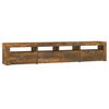 vidaXL TV Cabinet with LED Lights Smoked Oak 210x35x40 cm