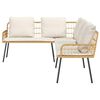 vidaXL Garden Sofa Set 4 pcs Natural Poly Rattan