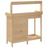 vidaXL Potting Table with Cabinet 110.5x45x124.5 cm Solid Wood Fir