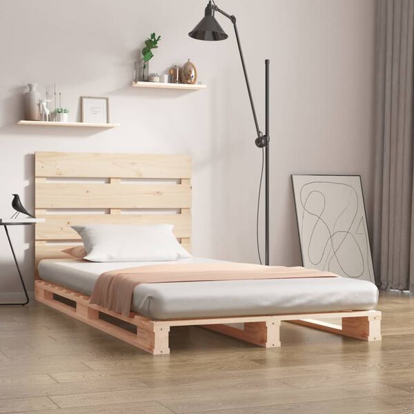 vidaXL Bed Frame without Mattress 75x190 cm Small Single Solid Wood Pine
