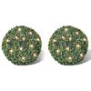 Artificial Leaf Topiary Ball 27 cm Solar LED String 2 pcs