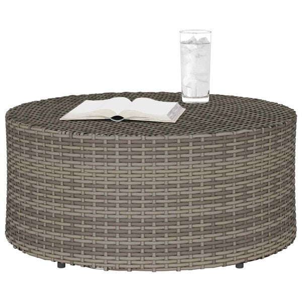 vidaXL Outdoor Coffee Tables Grey &Oslash; 68 x 30 cm Rattan