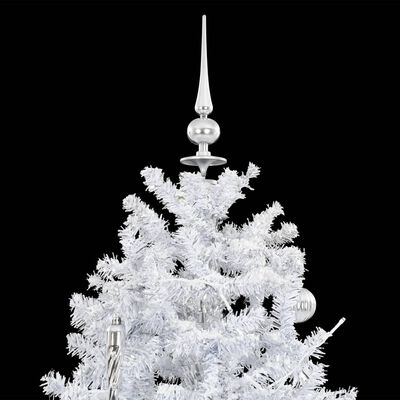 vidaXL Snowing Christmas Tree with Umbrella Base White 190 cm