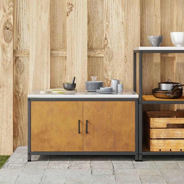 vidaXL Kitchen Storage with Shelf Rusty 90 x 50 x 53 cm Steel