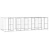 vidaXL Outdoor Dog Kennel Galvanised Steel 14.52 m²