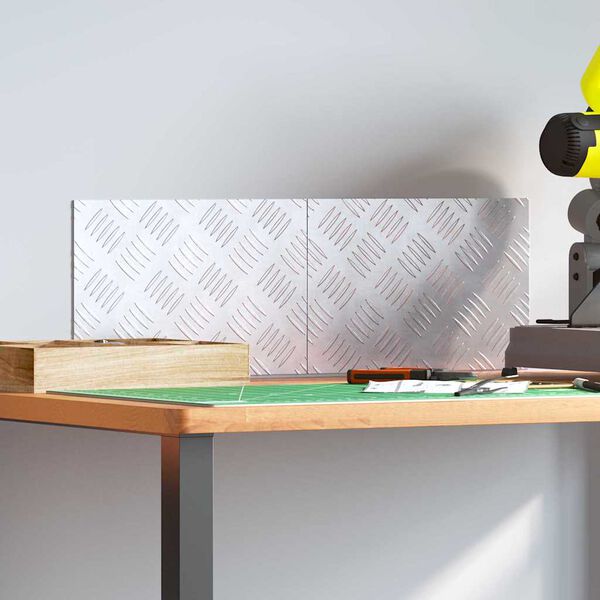 vidaXL Stair Tread Rectangular 2 pcs Silver 30 x 20 cm Aluminium