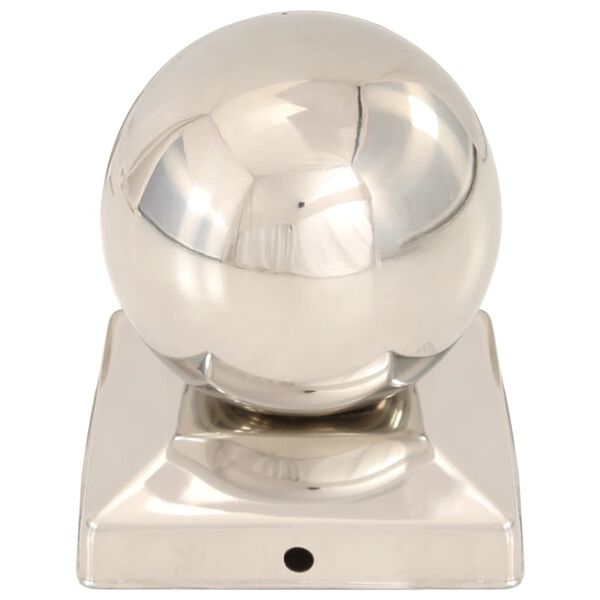 vidaXL Post Caps 6 pcs Globe Final Stainless Steel 91x91 mm
